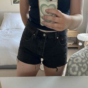 Levi 501 black Jean shorts